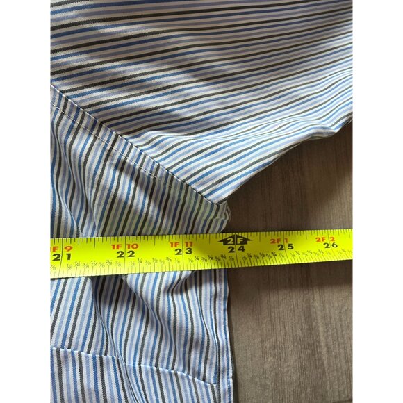 Lands End Non-Iron Long Sleeve Blue Striped Shirt Size 18W - Picture 7 of 7